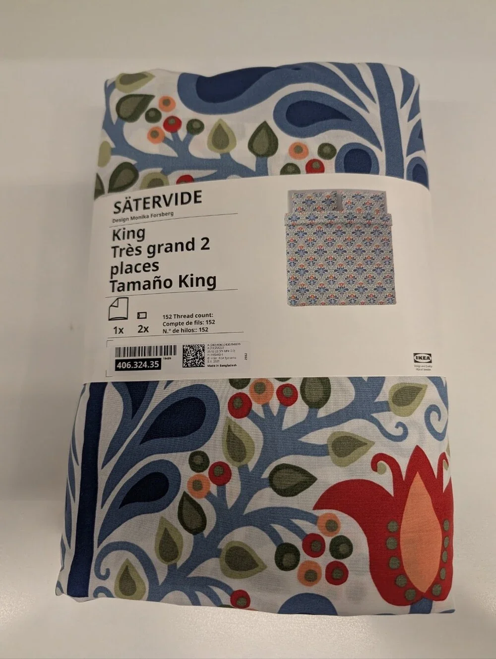 Multicolor Floral Duvet Cover and Pillowcases - King